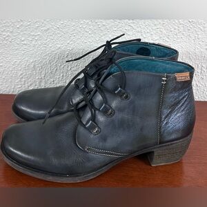 Pikolinos Womens Ankle Boots 42 Navy Blue Sebastian Lace Up USA 11 1/2- 12